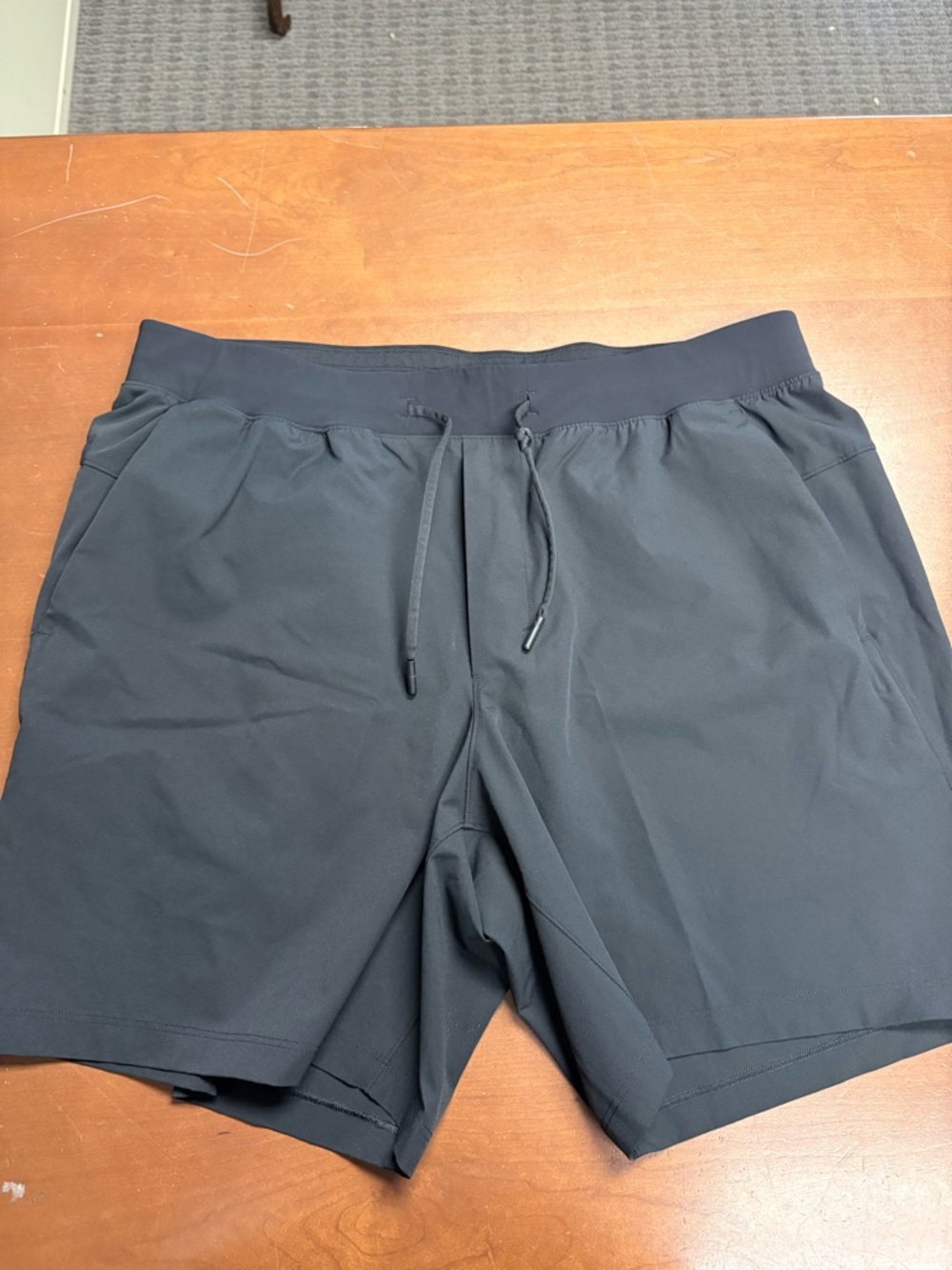 lululemon athletica Men's Charcoal Black Athletic Drawstring Shorts